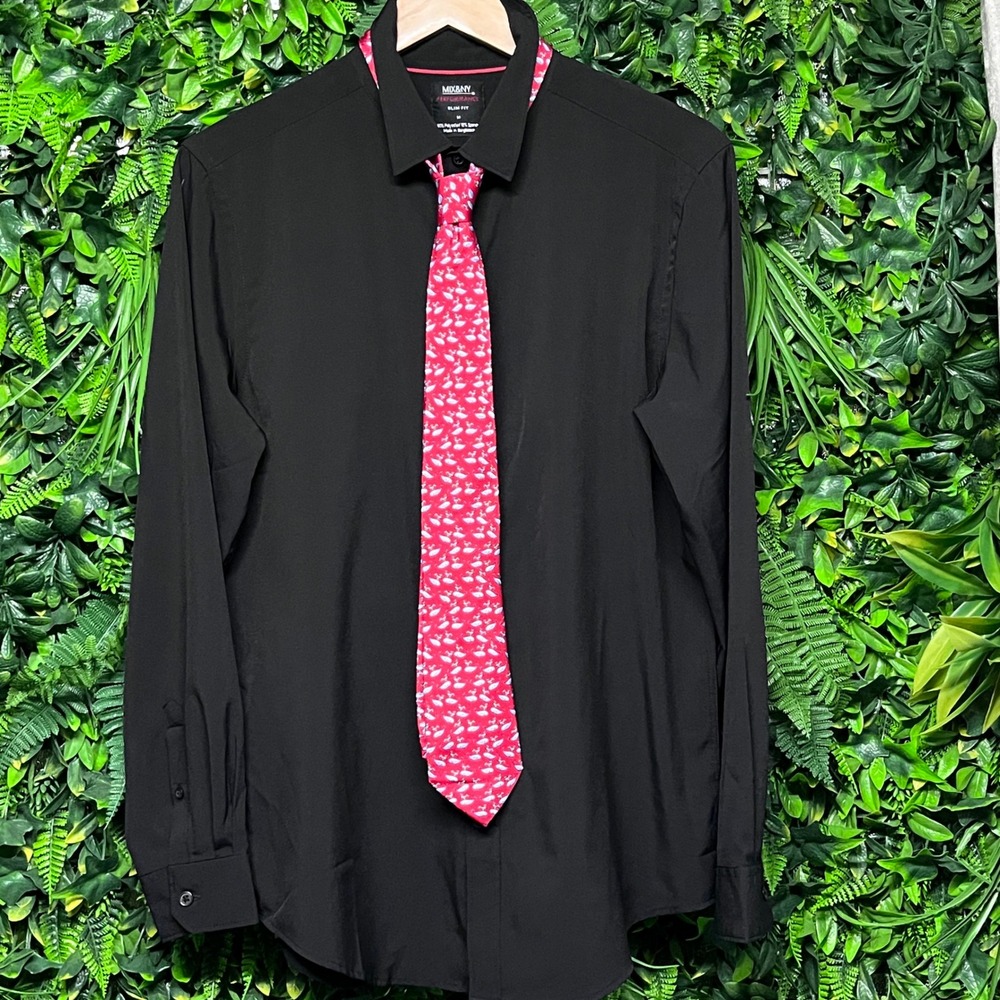 Tailorbyrd Collection Necktie Men's‎ Red Whale Print 100% Silk 3170